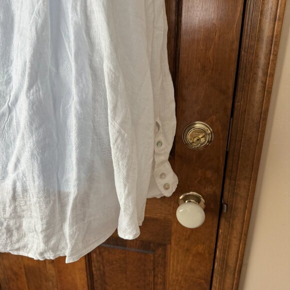 NWT H&M White Natural Linen Button-Down Blouse Size 3XL - Picture 14 of 16